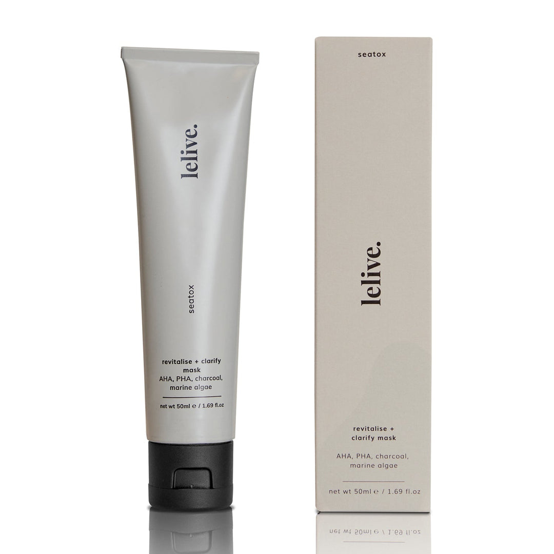 lelive. Seatox Revitalise + Clarify Face Mask 50ml Charcoal Clay