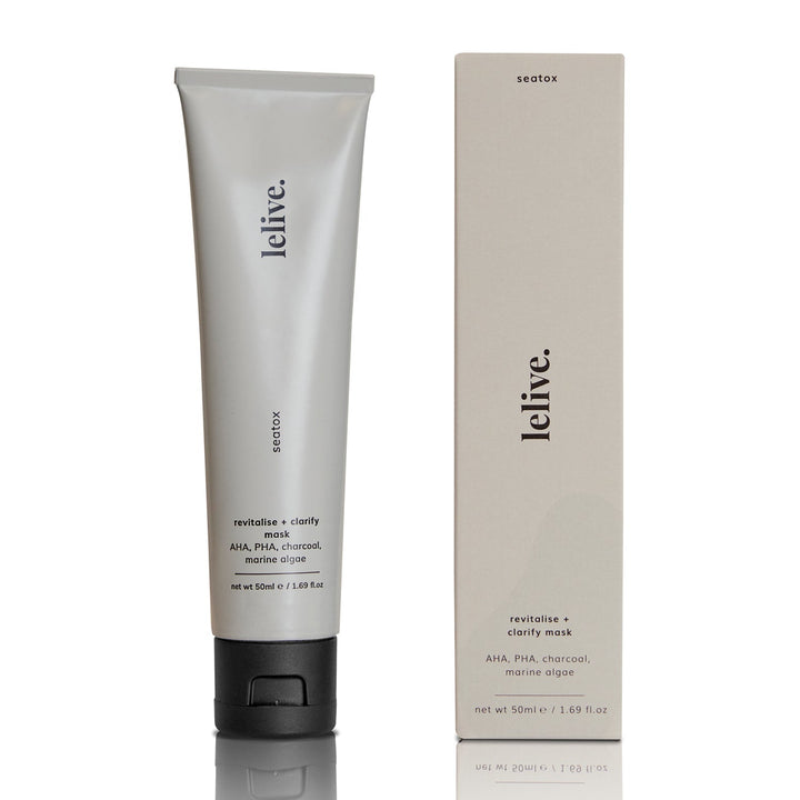lelive. Seatox Revitalise + Clarify Face Mask 50ml Charcoal Clay