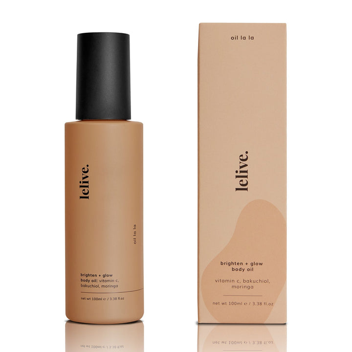 lelive. Oil La La Brighten + Glow Body Oil