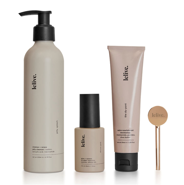 lelive. Nourishing 3-Step Routine Revitalise Plump Restore Set
