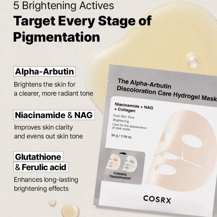 COSRX The Alpha-Arbutin Discoloration Care Hydrogel Mask