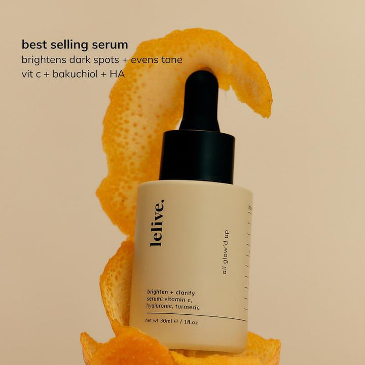 lelive. AM + PM Serum Kit Clarify Brighten Exfoliate