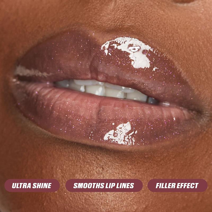 Huda Beauty Icy Nude Faux Filler Gloss High-Shine Lip Gloss
