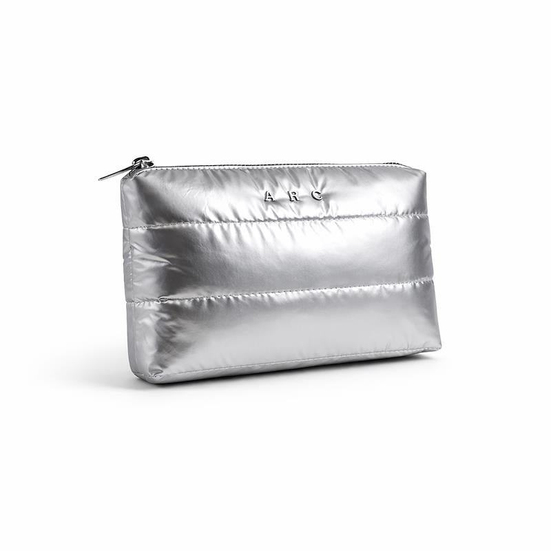 By ARC Waterproof Puffy Pouch High-Shine Cosmetic Organizer Bag