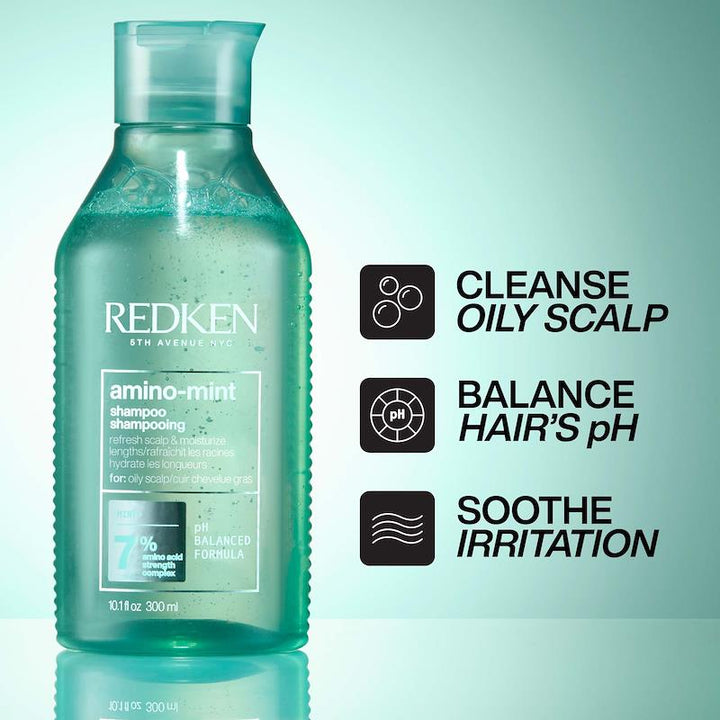 Redken Amino Mint Scalp Shampoo 300ml Oily Hair Cleanser