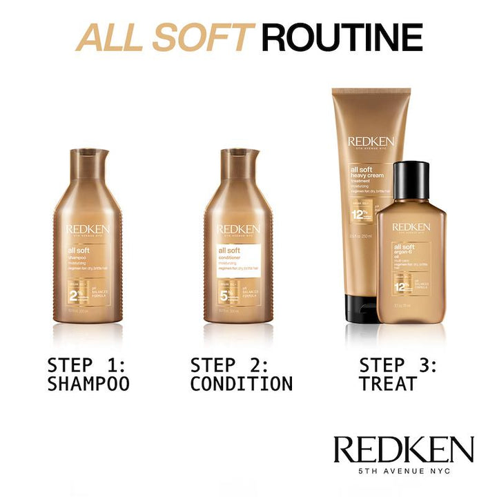 Redken All Soft Moisturizing Conditioner 300ml for Dry Brittle Hair
