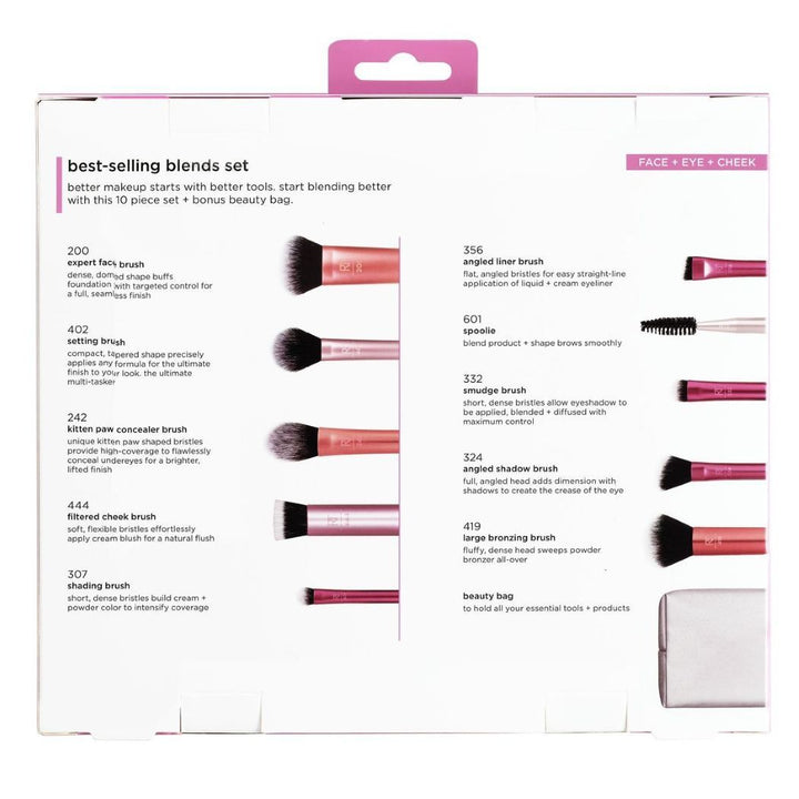 Real Techniques Best Selling Blends Makeup Brush Set 10 Piece