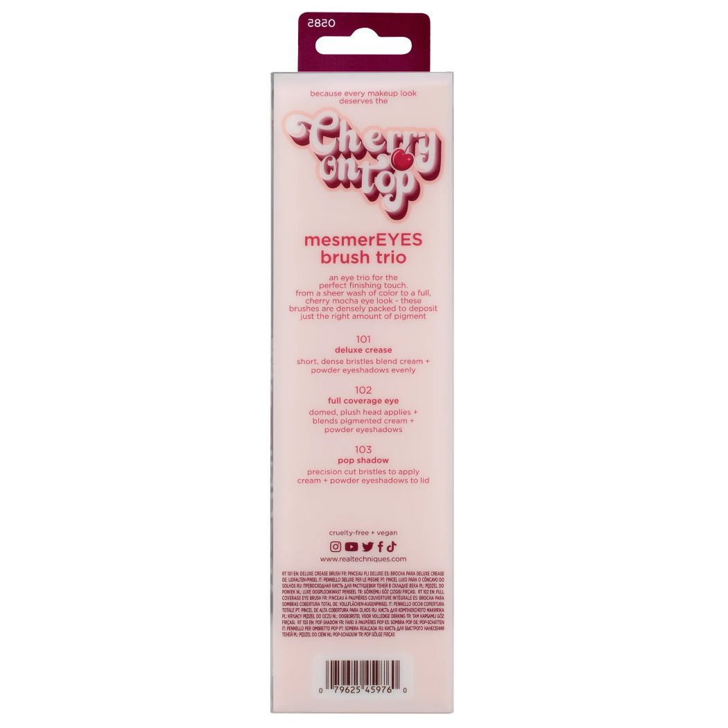Real Techniques Cherry On Top Mesmereyes Eye Brush Trio Set